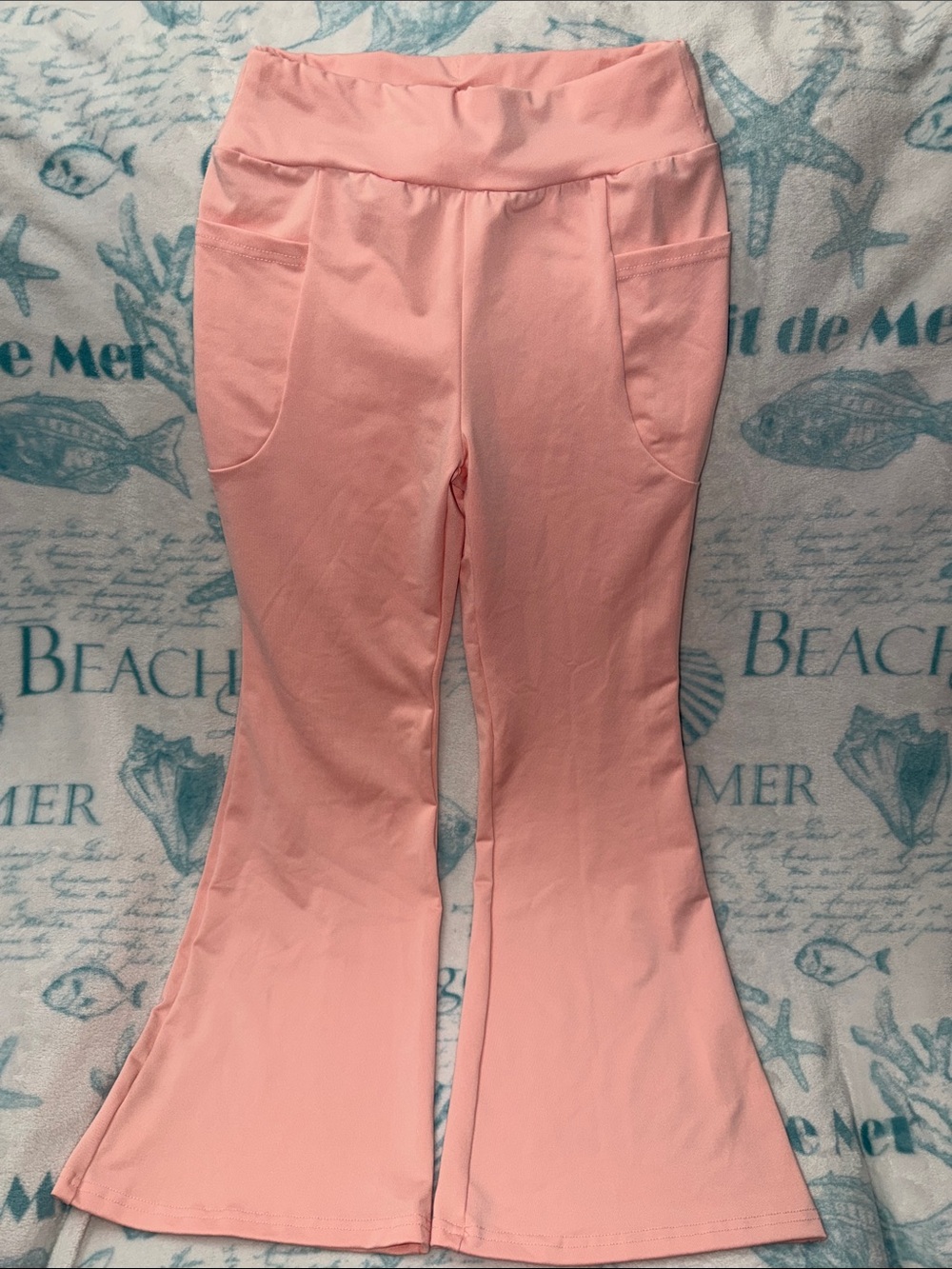 5️⃣ FOR 2️⃣0️⃣ SALE 🏷️ Girls SHEIN Peach Pink Flared Yoga Pants Size 11Y